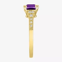 Gemstone 14K Gold Over Silver Cushion Cocktail Ring