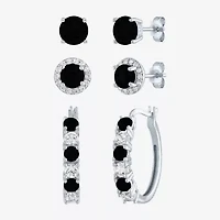 Gemstone Sterling Silver 3 Pair Jewelry Set