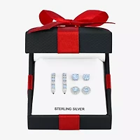 Gemstone Sterling Silver 3 Pair Jewelry Set