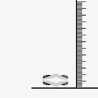 Midnight Black Womens 1/3 CT. T.W. Natural Diamond 14K White Gold Ring Guard