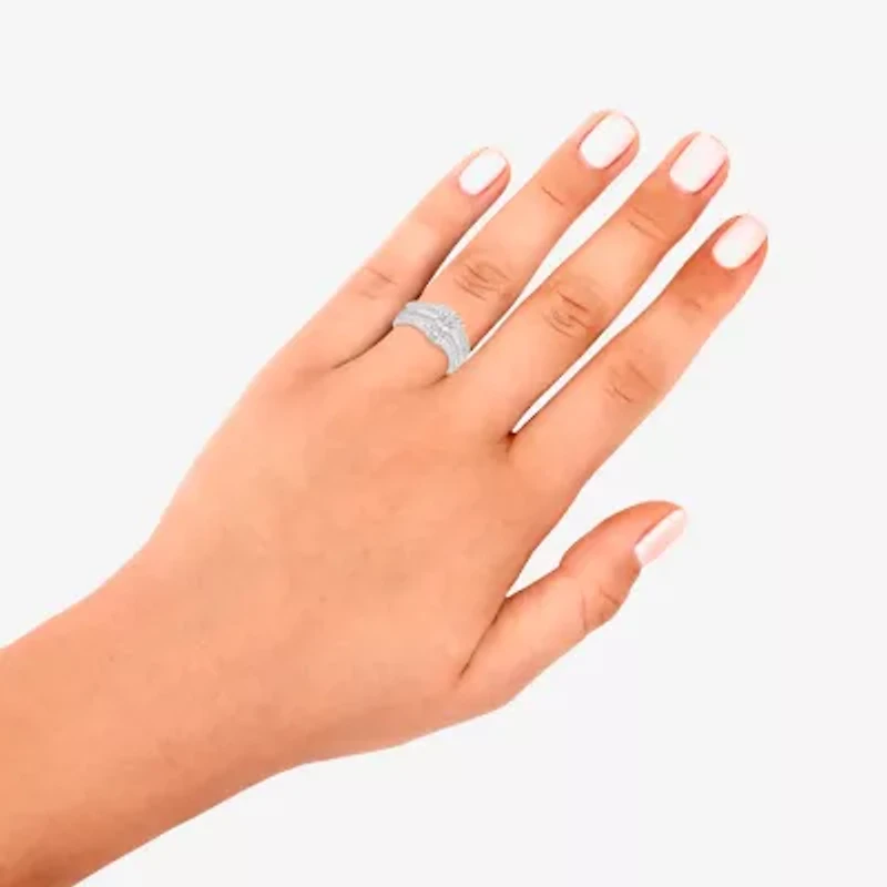 Womens 3/4 CT. T.W. Natural White Diamond 14K Gold Ring Guard