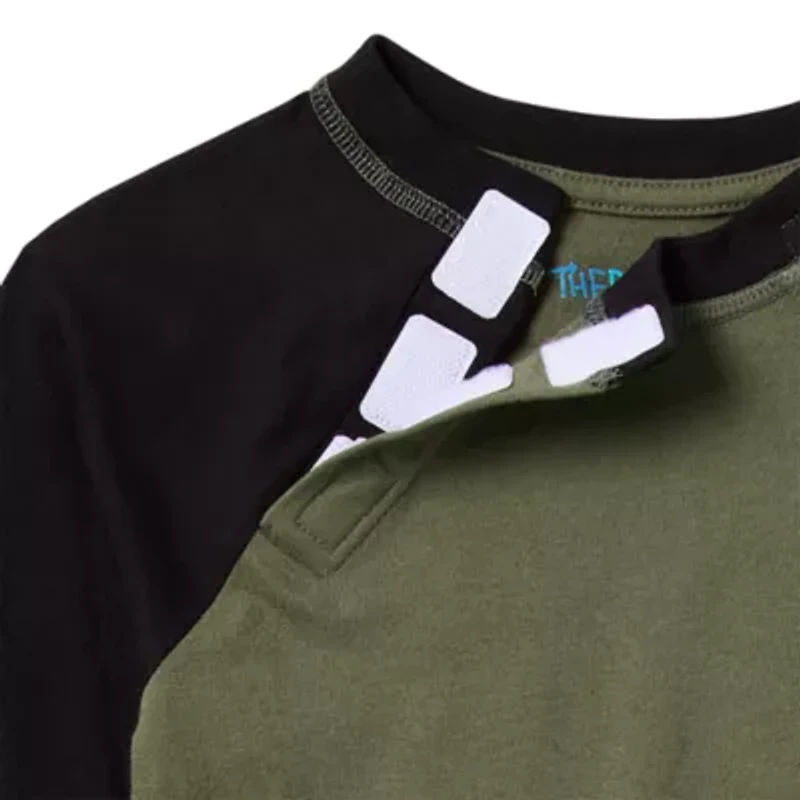 Thereabouts Little & Big Kid Boys Easy-on + Easy-off Sensory Friendly Crew Neck Long Sleeve Adaptive T-Shirt
