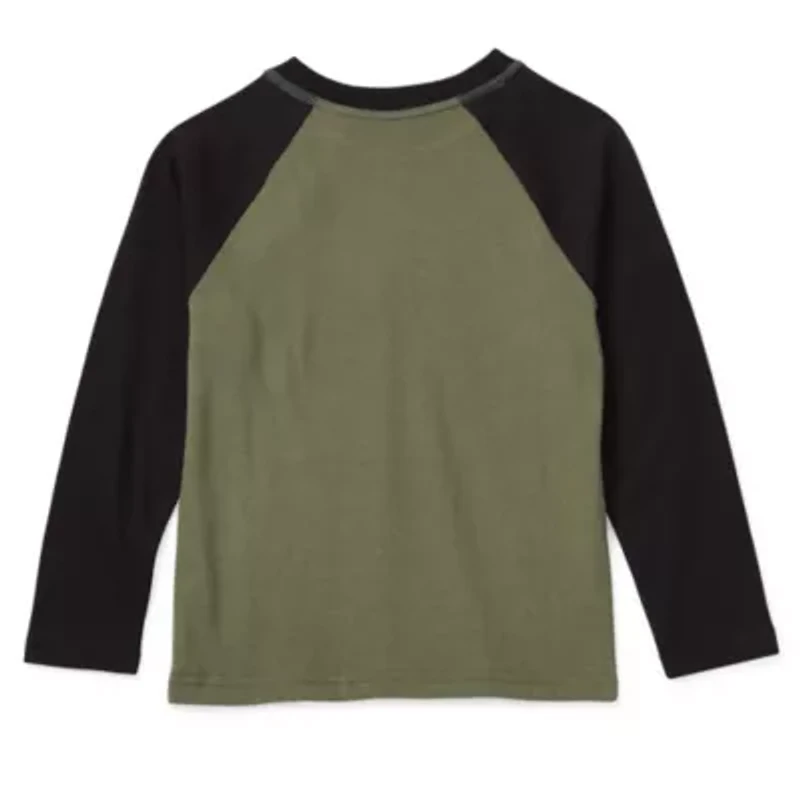 Thereabouts Little & Big Kid Boys Easy-on + Easy-off Sensory Friendly Crew Neck Long Sleeve Adaptive T-Shirt