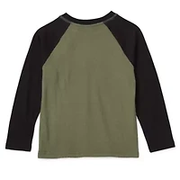 Thereabouts Little & Big Kid Boys Easy-on + Easy-off Sensory Friendly Crew Neck Long Sleeve Adaptive T-Shirt
