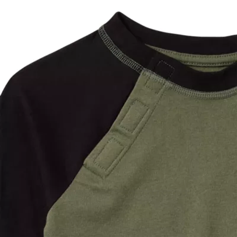 Thereabouts Little & Big Kid Boys Easy-on + Easy-off Sensory Friendly Crew Neck Long Sleeve Adaptive T-Shirt