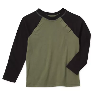 Thereabouts Little & Big Kid Boys Easy-on + Easy-off Sensory Friendly Crew Neck Long Sleeve Adaptive T-Shirt