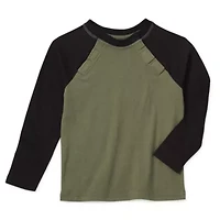 Thereabouts Little & Big Kid Boys Easy-on + Easy-off Sensory Friendly Crew Neck Long Sleeve Adaptive T-Shirt