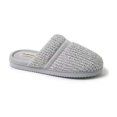 Dearfoams Serena Marled Chenille Scuff Womens Memory Foam Slip-On Slippers