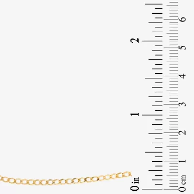 Made in Italy Unisex Adult 10K Gold 20 Inch Curb Chain Necklace