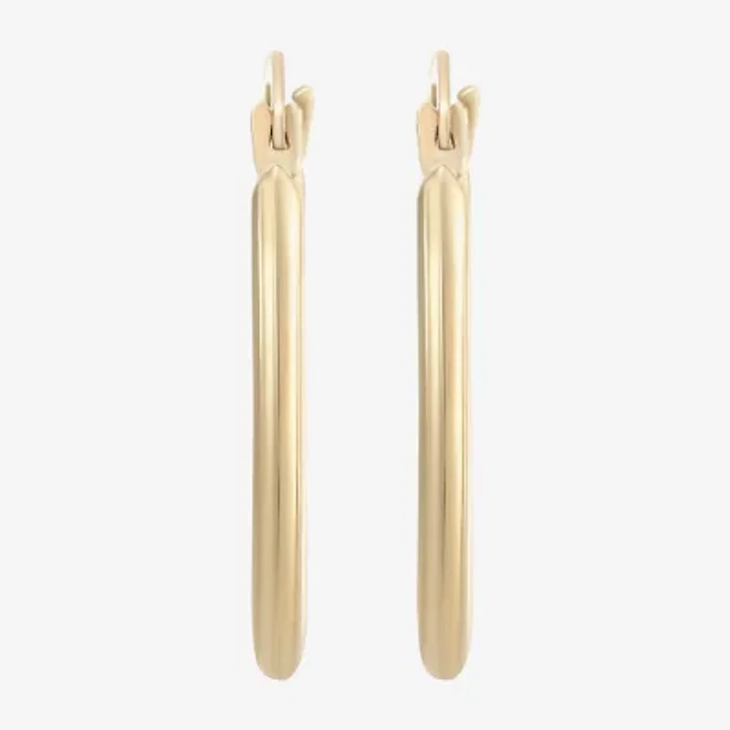 Womens 10K Gold 18mm Oval Hoop Earrings