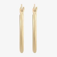 Womens 10K Gold 18mm Oval Hoop Earrings