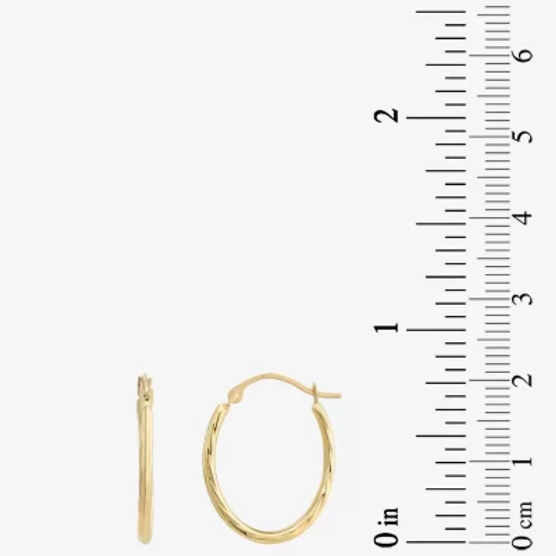 Womens 10K Gold 18mm Round Hoop Earrings