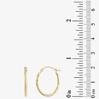 Womens 10K Gold 18mm Round Hoop Earrings