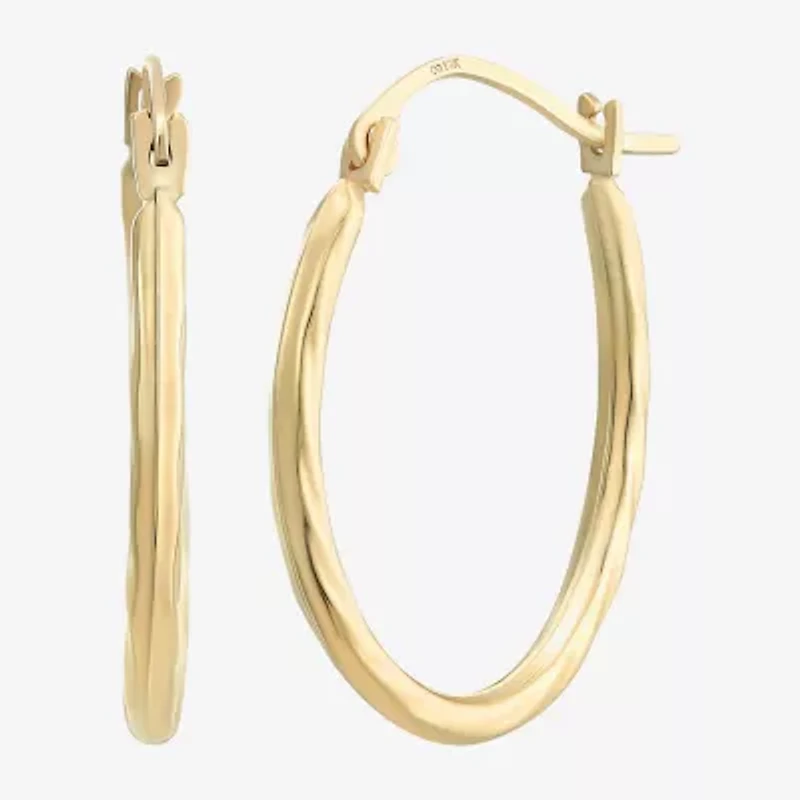 Womens 10K Gold 18mm Round Hoop Earrings
