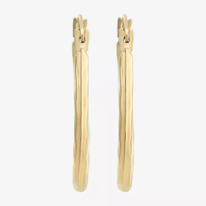 Womens 10K Gold 18mm Round Hoop Earrings