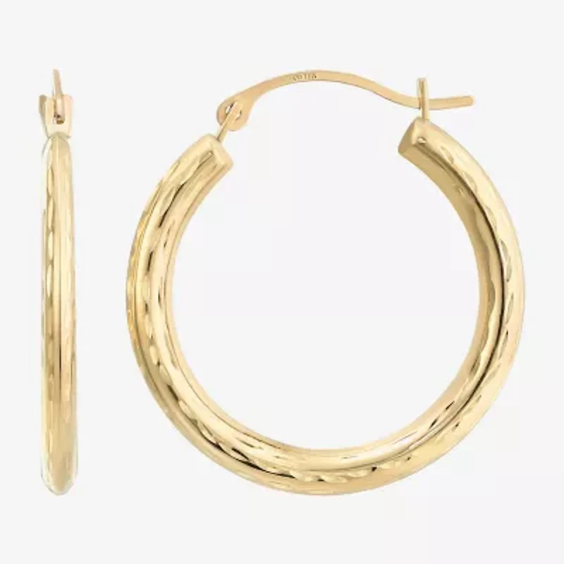 Womens 10K Gold 22mm Round Hoop Earrings