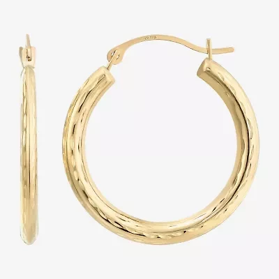 Womens 10K Gold 22mm Round Hoop Earrings