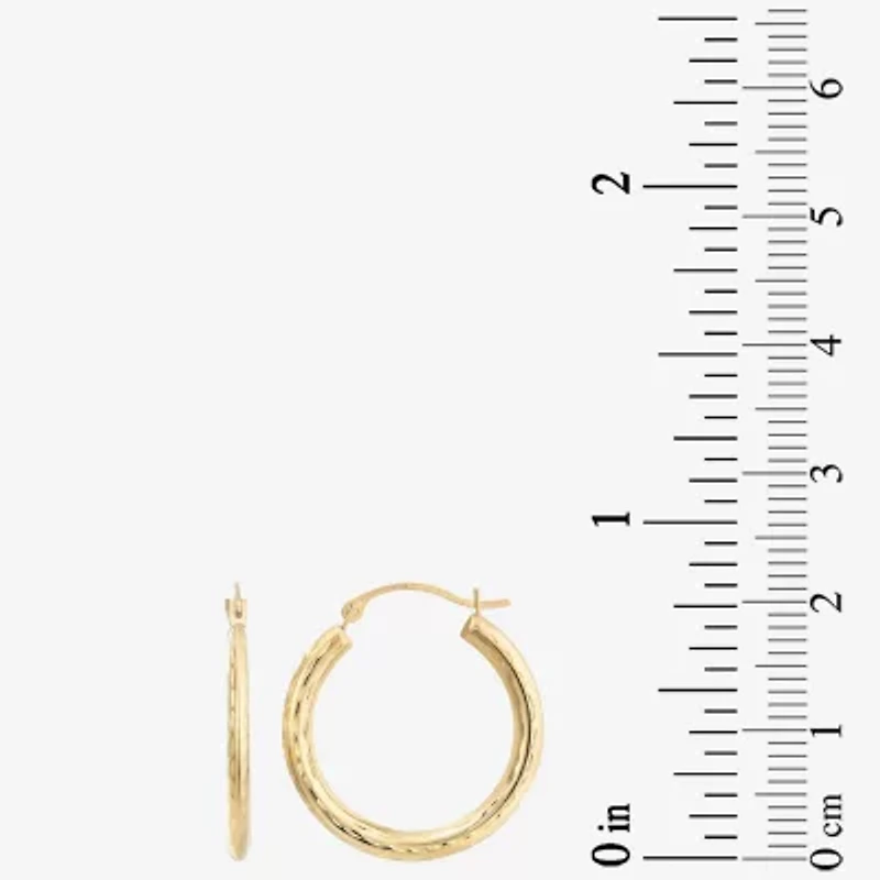 Womens 10K Gold 22mm Round Hoop Earrings