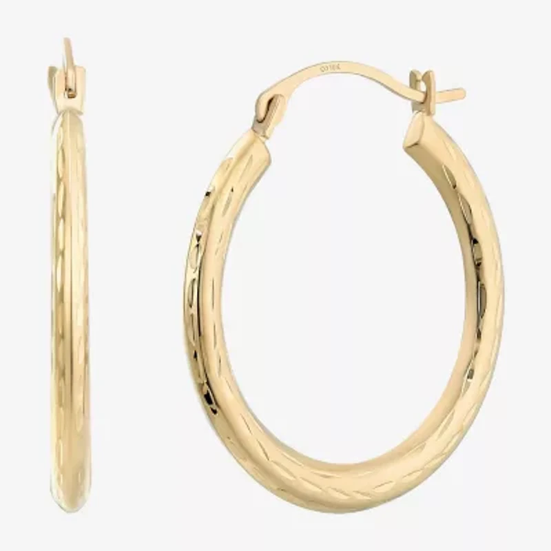Womens 10K Gold 22mm Round Hoop Earrings