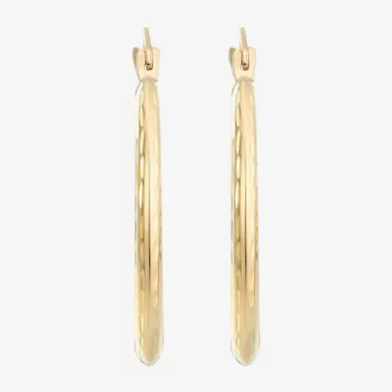 Womens 10K Gold 22mm Round Hoop Earrings