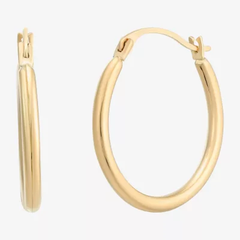 Womens 10K Gold 18mm Round Hoop Earrings