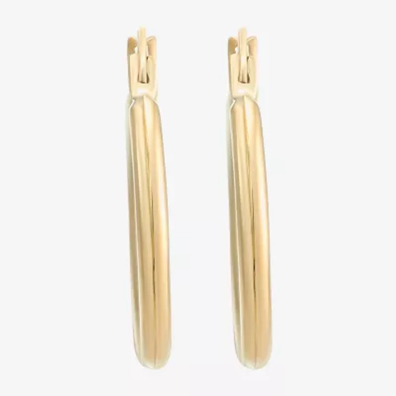 Womens 10K Gold 18mm Round Hoop Earrings