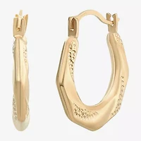 Womens 10K Gold 13mm Round Hoop Earrings