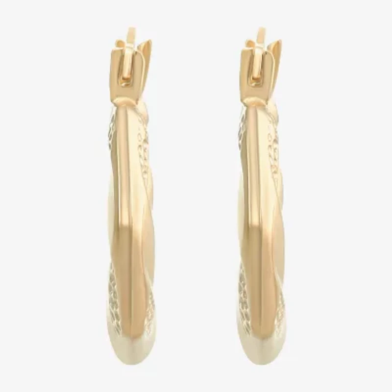 Womens 10K Gold 13mm Round Hoop Earrings