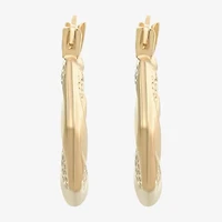 Womens 10K Gold 13mm Round Hoop Earrings