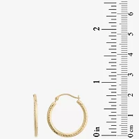 Womens 14K Gold 20mm Round Hoop Earrings