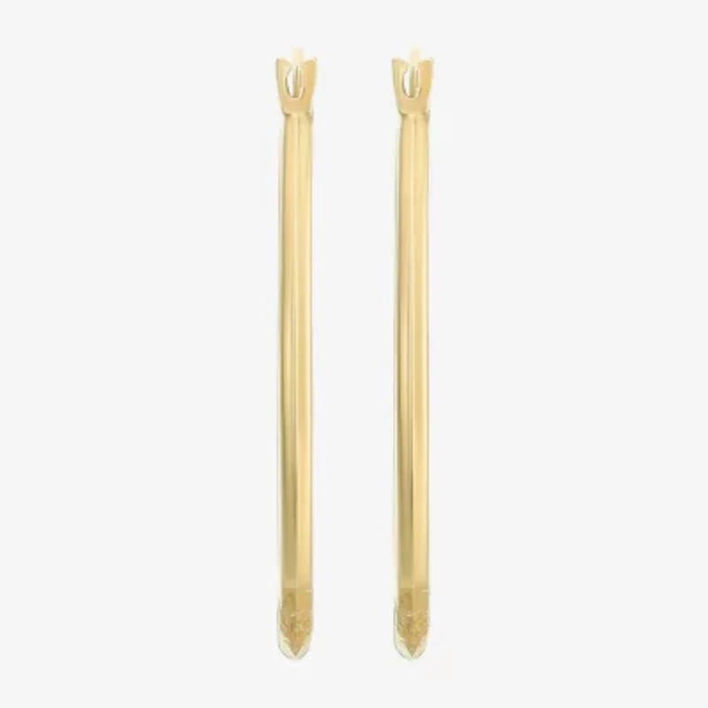 Womens 14K Gold 22mm Oval Hoop Earrings