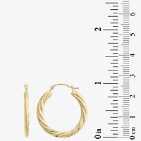 Womens 14K Gold 25mm Round Hoop Earrings