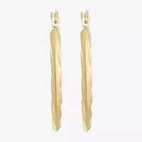 Womens 14K Gold 25mm Round Hoop Earrings