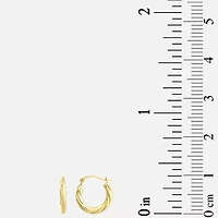 Womens 14K Gold 15mm Round Hoop Earrings