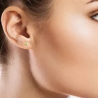 Womens Cubic Zirconia 14K Gold Ball Round 3 Pair Earring Set