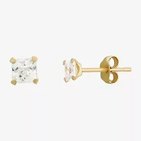 Womens Cubic Zirconia 14K Gold Ball Round 3 Pair Earring Set