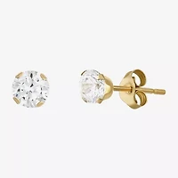 Womens Cubic Zirconia 14K Gold Ball Round 3 Pair Earring Set