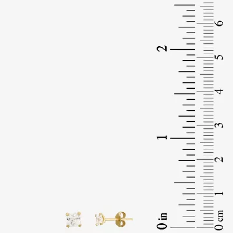 Womens Cubic Zirconia 14K Gold Ball Round 3 Pair Earring Set