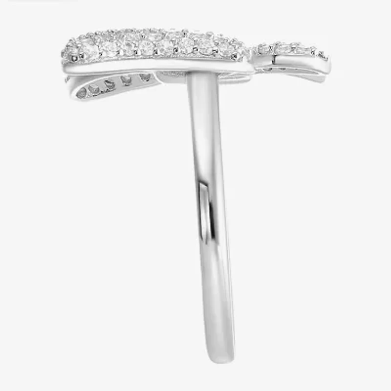 Diamonart Womens 2 CT. T.W. Cubic Zirconia Sterling Silver Butterfly Cocktail Ring