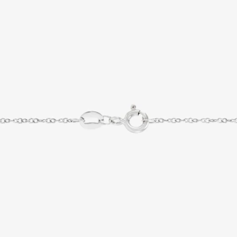 Womens White Mother Of Pearl Sterling Silver Heart 18 Inch Pendant Necklace