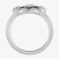 Marvel Fine Jewelry Womens 1/8 CT. T.W. Lab Created White Opal 14K Rose Gold Over Silver Spiderman Cocktail Ring