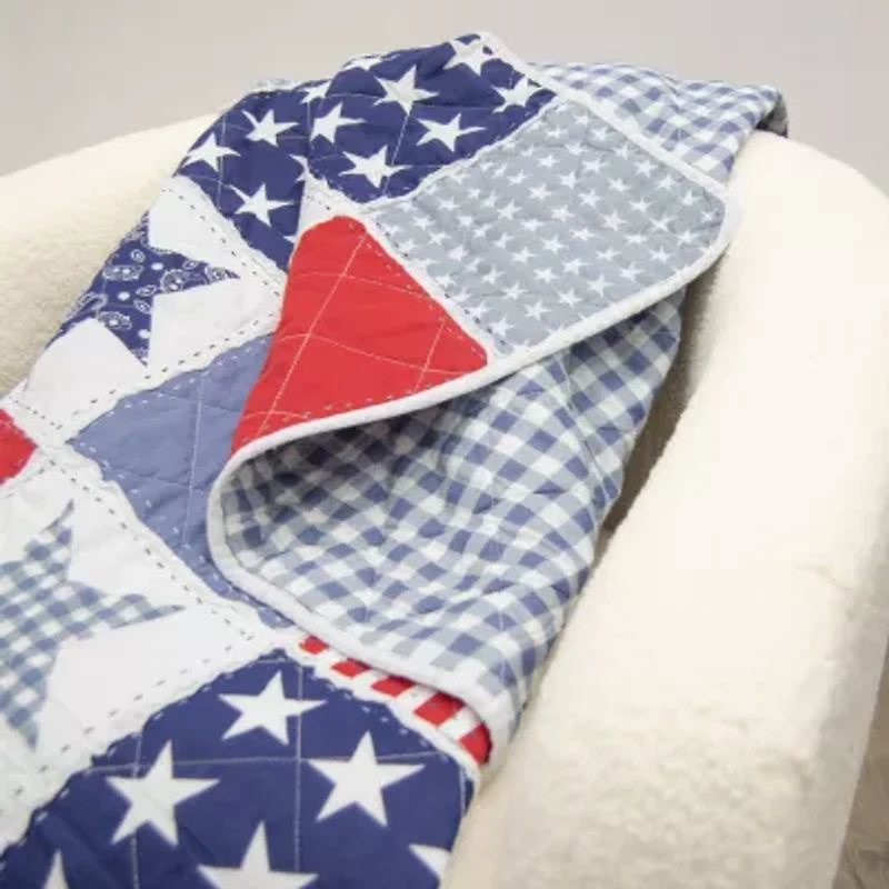 Donna Sharp Star And Stripe Washable Hypoallergenic Midweight Throw