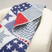 Donna Sharp Star And Stripe Washable Hypoallergenic Midweight Throw