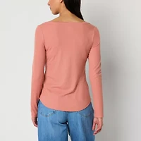 a.n.a Womens Long Sleeve Henley Shirt