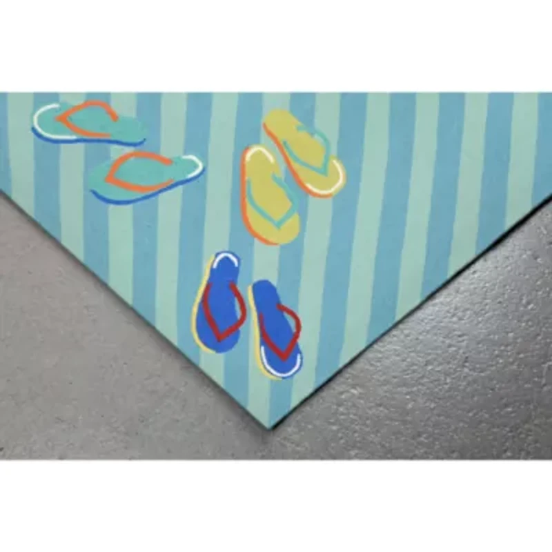 Liora Manne Frontporch Flip Flops Hand Tufted Indoor Outdoor Rectangular Accent Rug