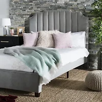 Streep Linen Channel Stitched Upholstered Bed