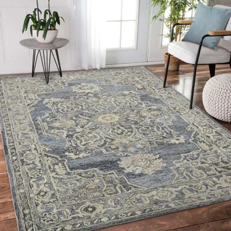 Amer Rugs Vermusia Medallion Hand Tufted Indoor Rectangular Accent Rug
