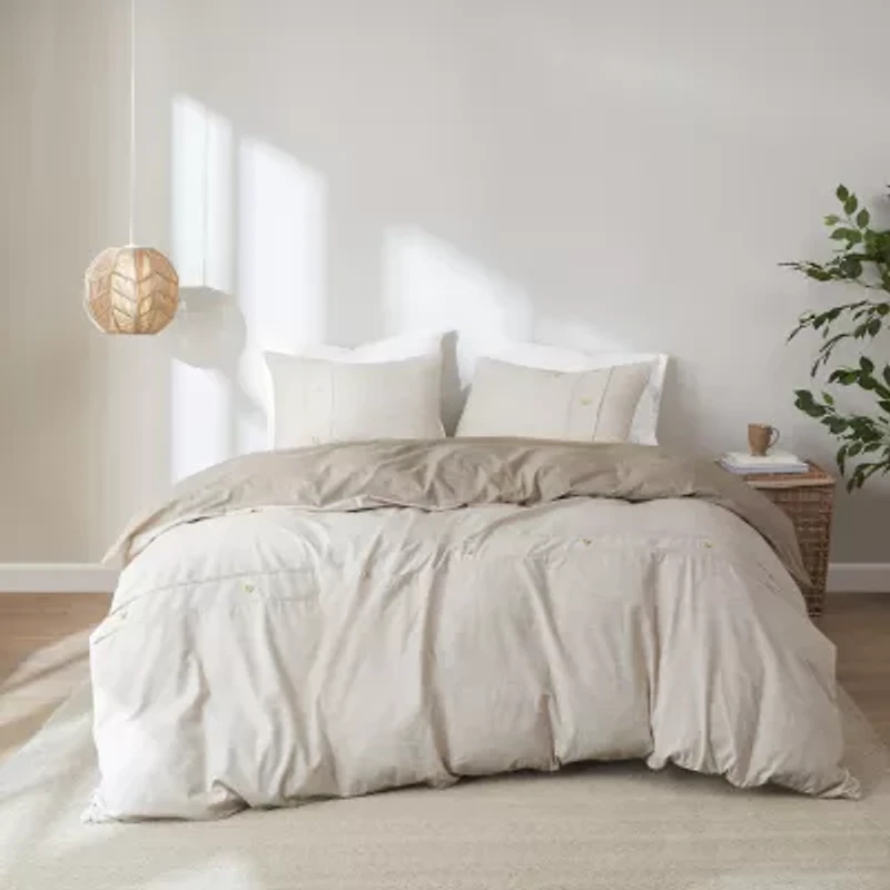 Madison Park Blakely 3 Piece Organic Cotton Oversized Duvet Cover Set