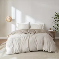 Madison Park Blakely 3 Piece Organic Cotton Oversized Duvet Cover Set
