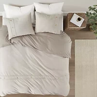 Madison Park Blakely 3 Piece Organic Cotton Oversized Duvet Cover Set